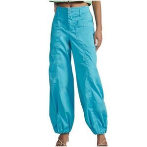 Maeve By Anthropologie Clean Balloon Turquoise Cargo Pants Size 8